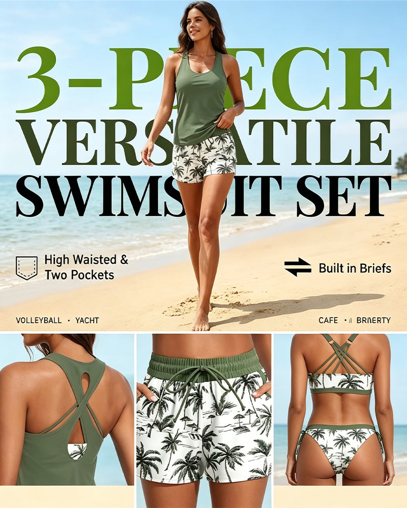 Danielle | Tummy-Covering 3-Piece Swim Set