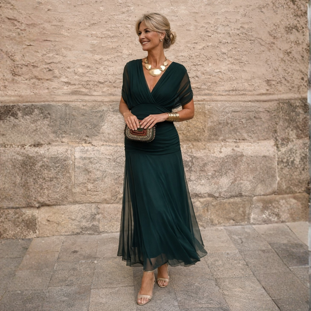Marilyn | Elegant V-Neck Maxi Dress