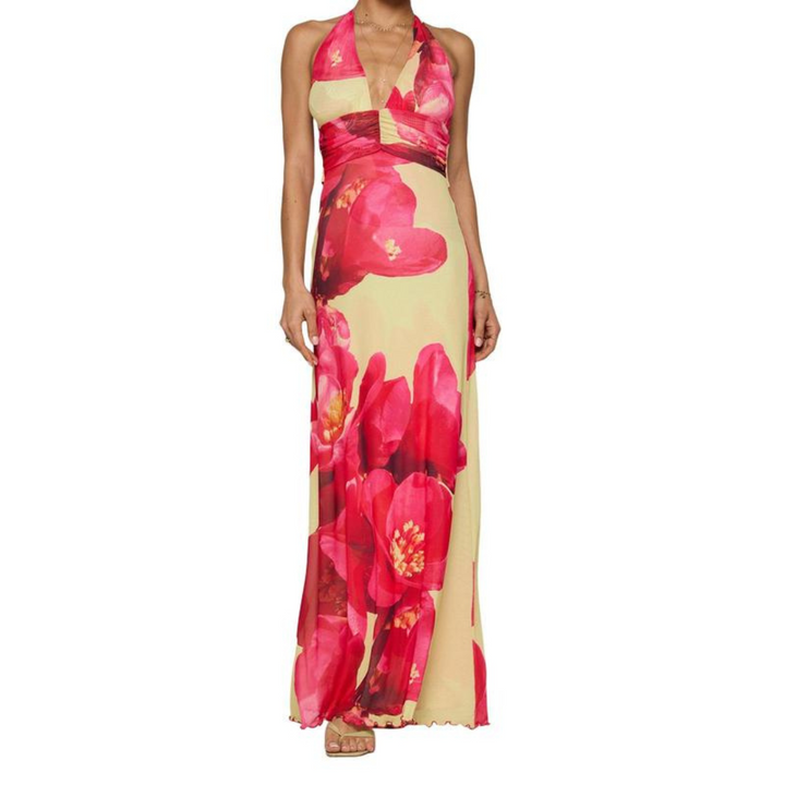 FITA™ - Élégante Robe d'Été Dos Nu à Col Montant