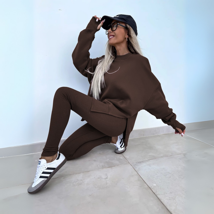 CLARIS™ - Ensemble Décontracté Sweat-shirt et Pantalon à Manches Longues