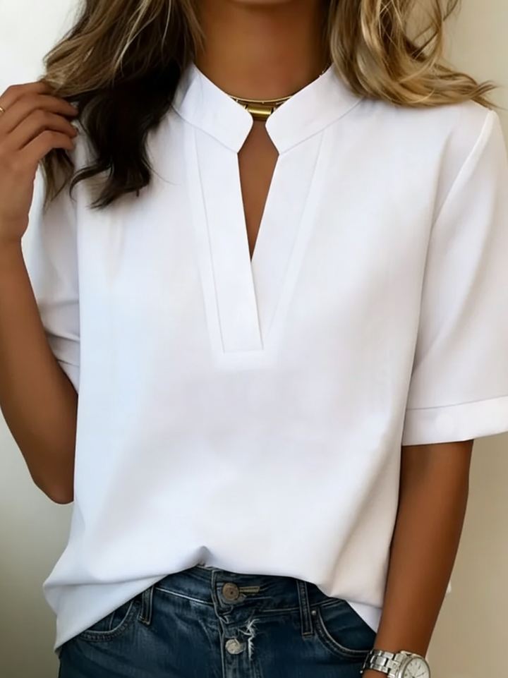 Heather | Relaxed V-Neck Everyday Blouse