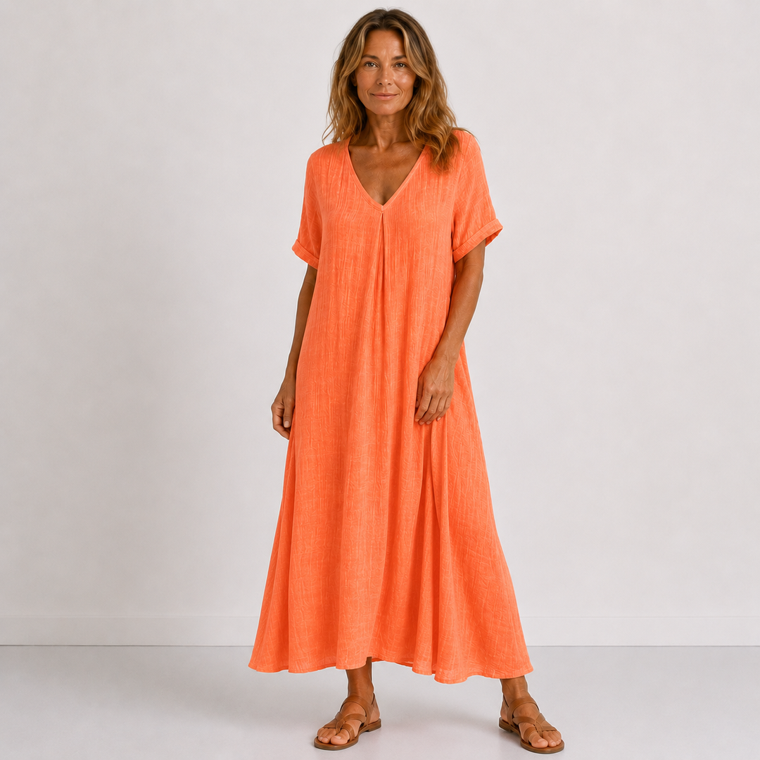 Élodie | Relaxed V-Neck Maxi Dress
