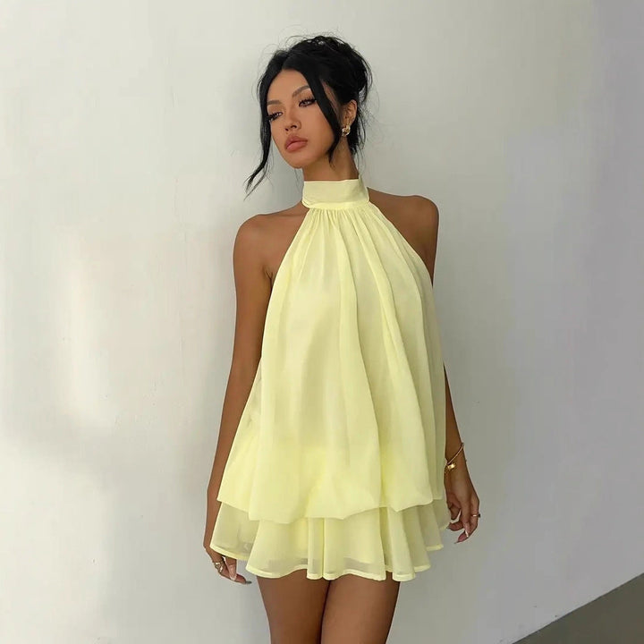 Josée | Flowing Halter Mini Dress