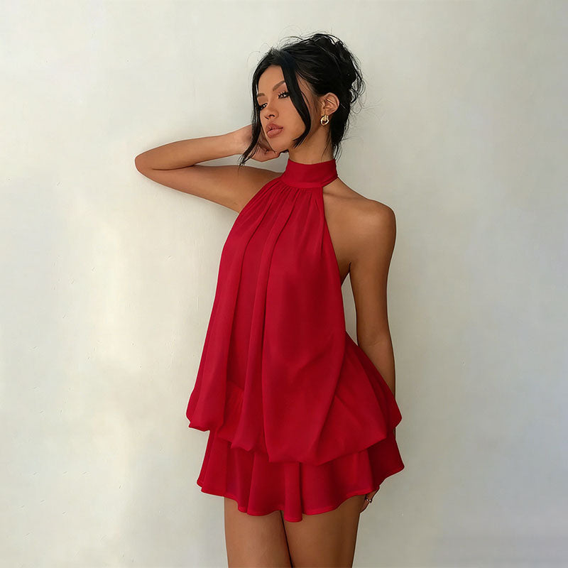Josée | Flowing Halter Mini Dress