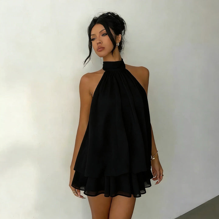Josée | Flowing Halter Mini Dress
