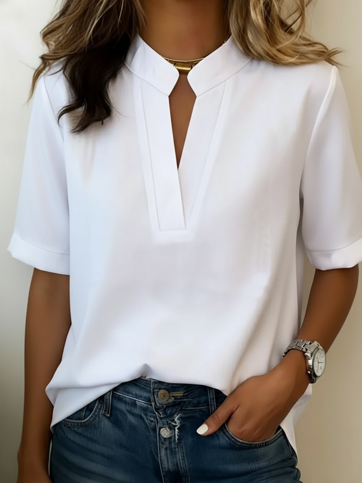 Heather | Relaxed V-Neck Everyday Blouse