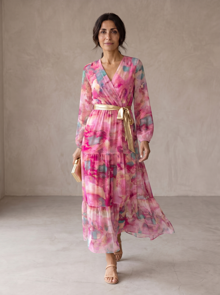 Floral Wrap Dress in Hazel